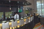 Photo of the 44th Street Bistro lounge looking towards the & Starbucks Coffee counter.